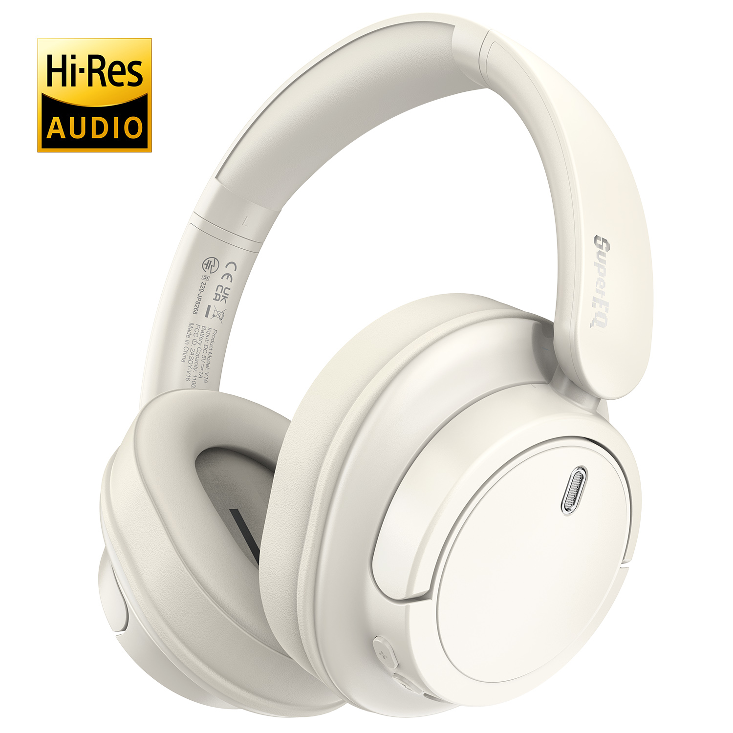 Bluetooth 5.3 Over Ear Headset With Mic, Oneodio SuperEQ V16 Wireless Headphones,Foldable Hi-Res Bass Pop Mode