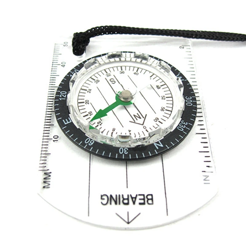 Transparent Camping Compass for Hiking Navigation and Map Reading Tool