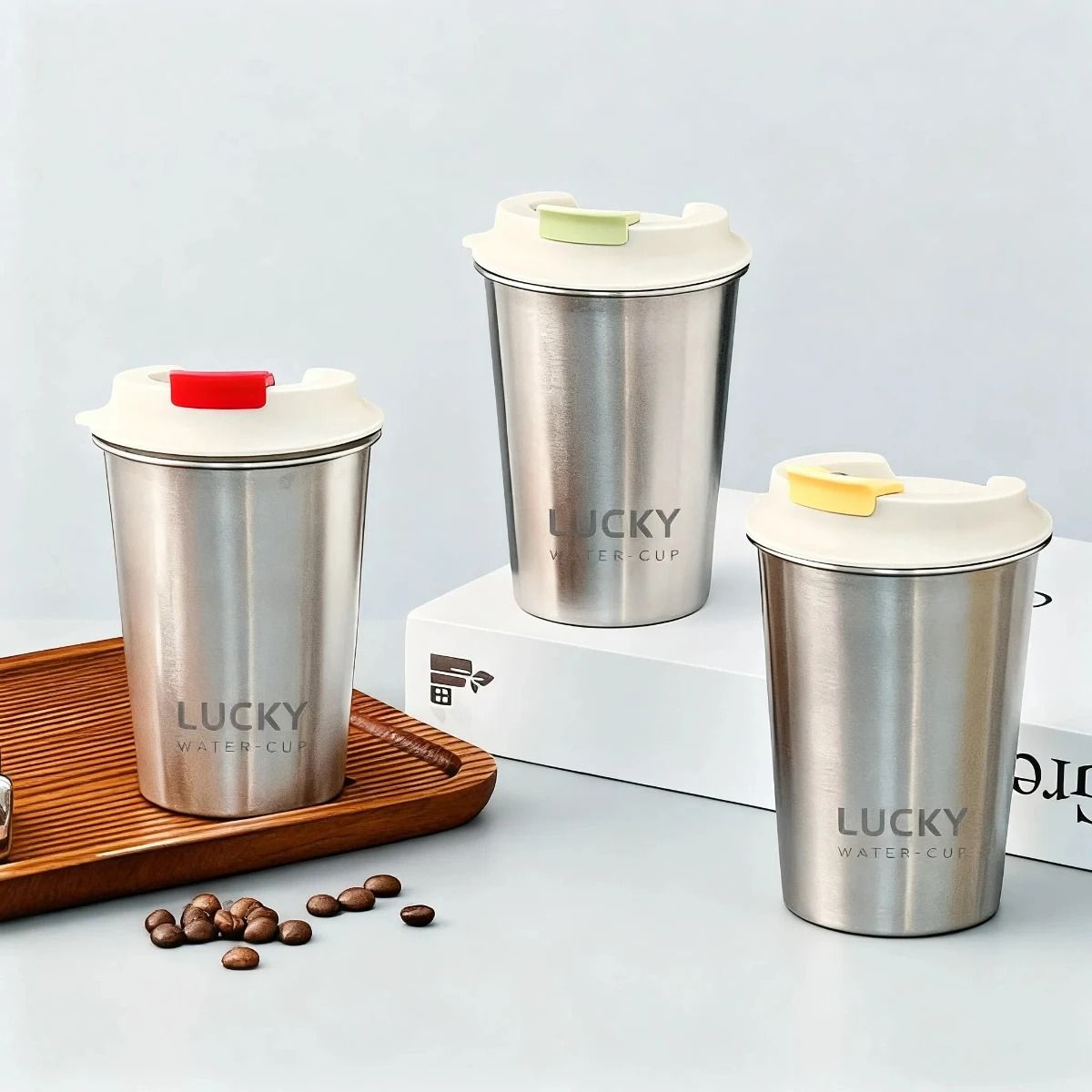 Stainless Steel Coffee Cup Portable Sealed Water Tumbler with Lid