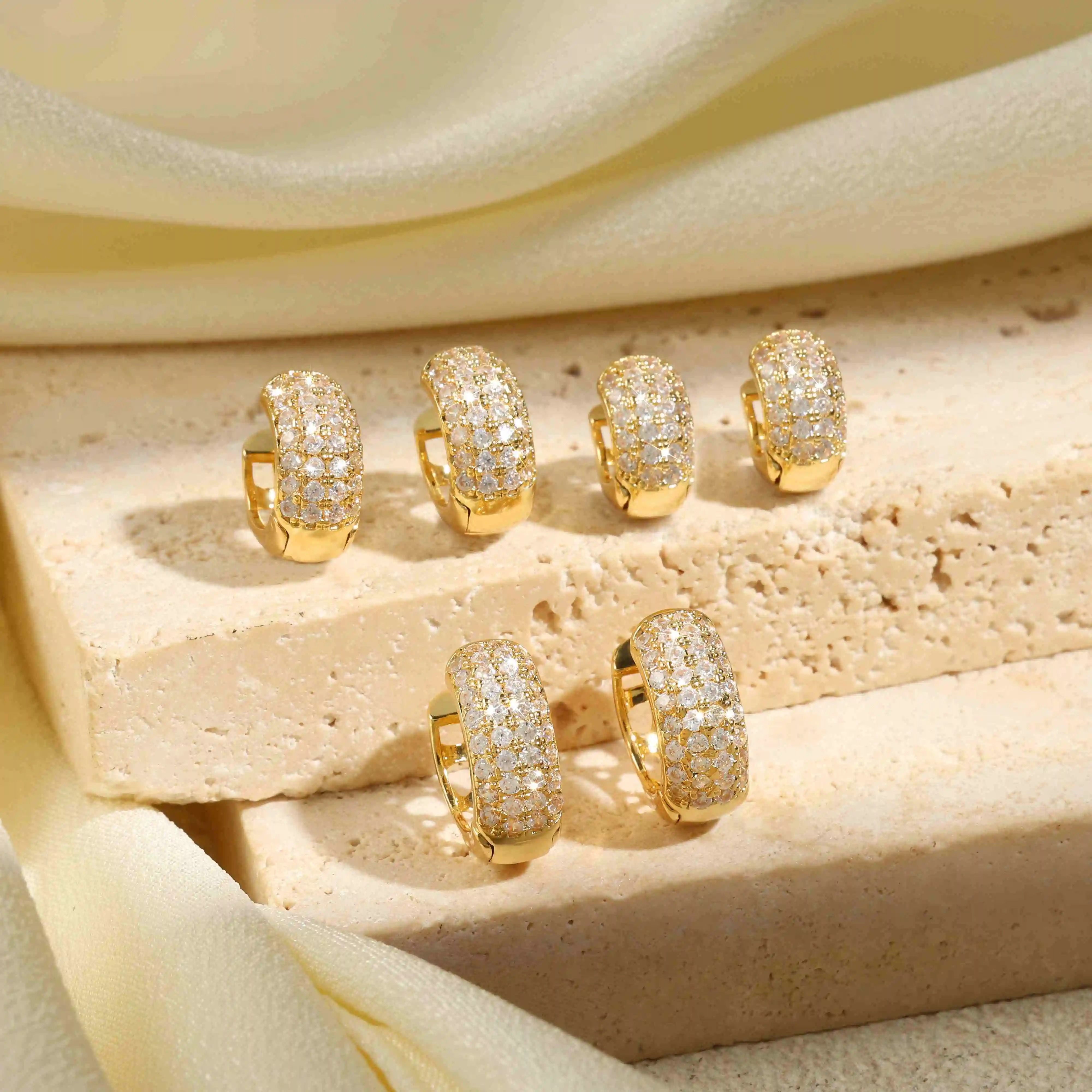 Triple Heart Cubic Zirconia Hoop Earrings