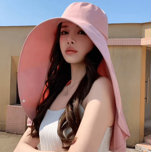 Sun Protection Hat with Neck Cover Breathable Wide Brim Travel and Beach Hat