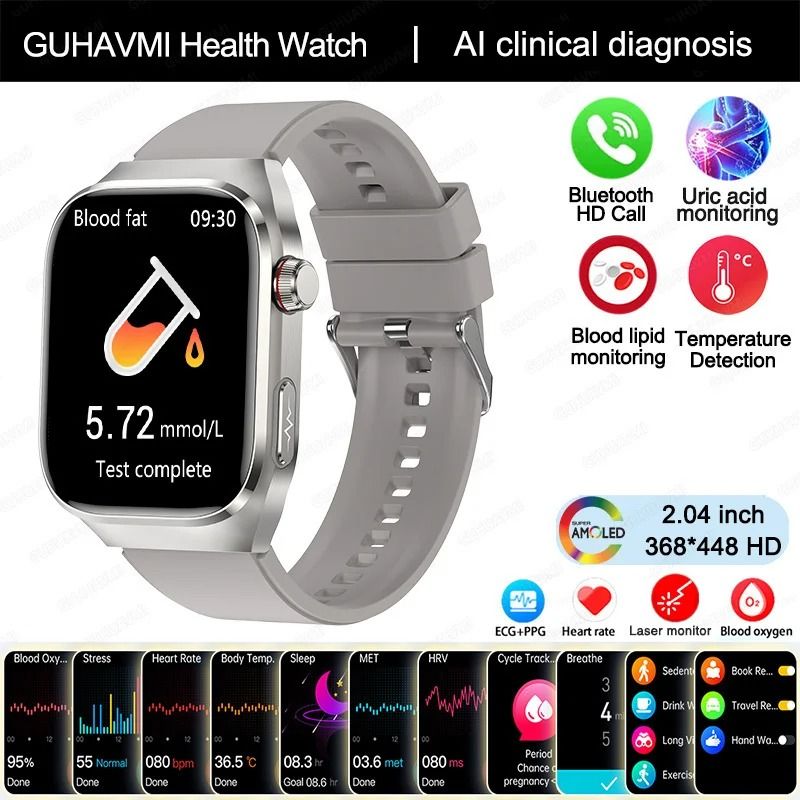 VitalSense Pro ECG Smart Watch Health Tracker Bluetooth Call