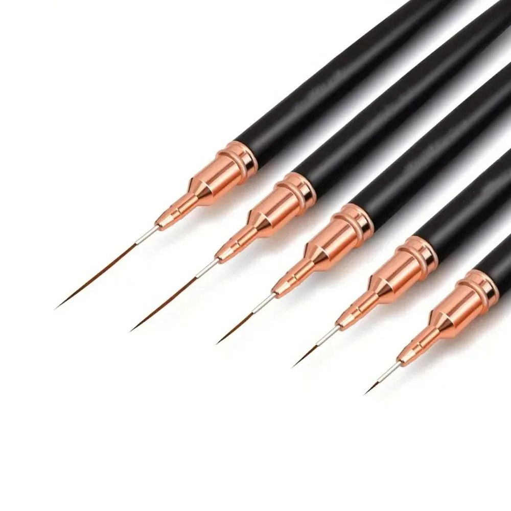 Ultra Thin Pink Nail Art Liner Brushes Set (5 pcs)