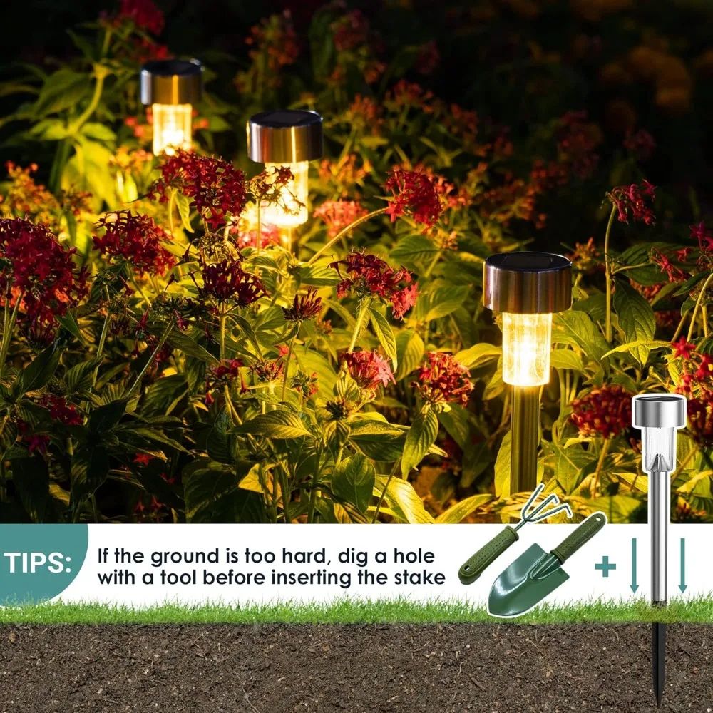 10 Piece Solar LED Garden Path Lights Set