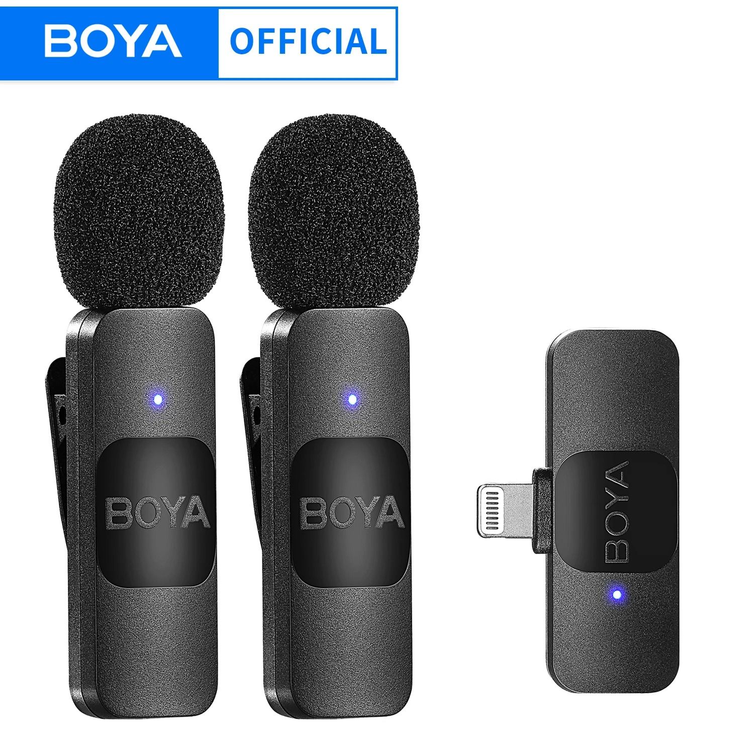 BOYA BY V Wireless Lavalier Microphone for iPhone Android Vlogging Interviews and Live Broadcast