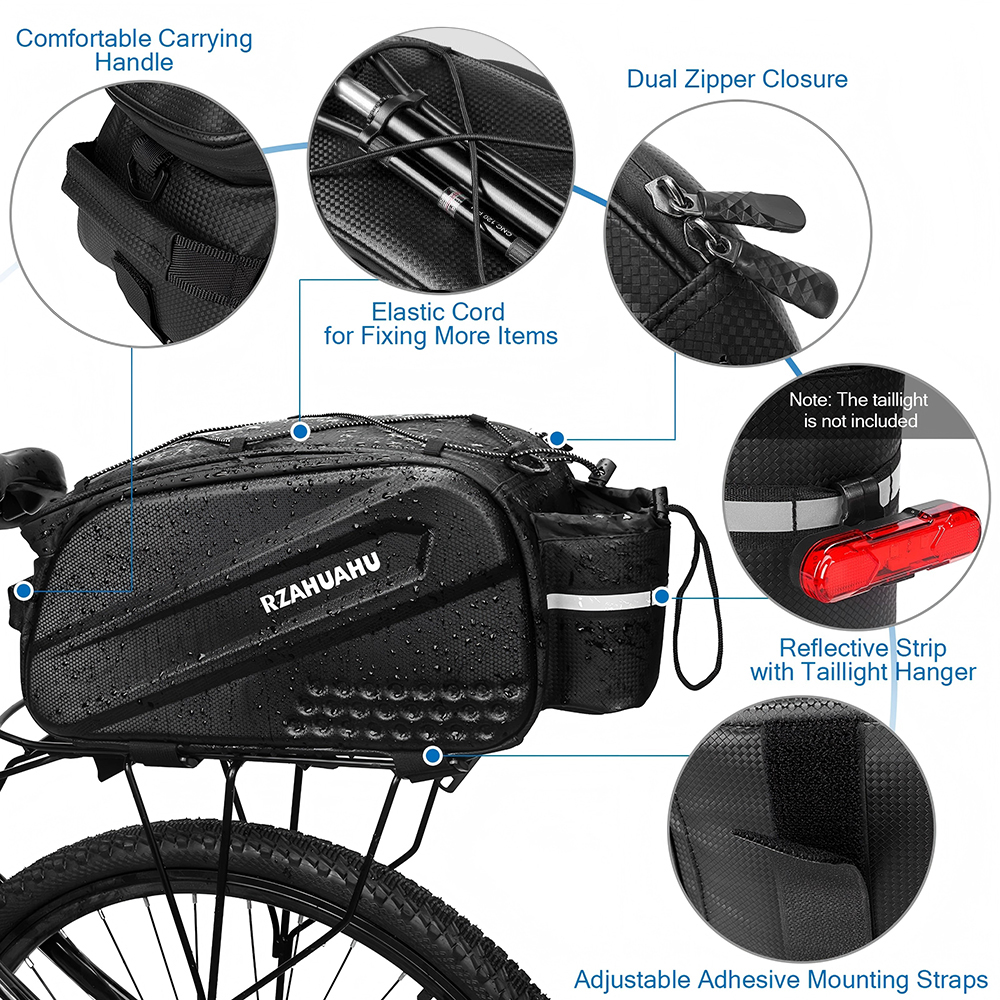 Large Capacity Bicycle Carrier Bag, Fold able Bike Bags, Waterproof Rear Seat Basket, Pannier Trunk, Saddle Bags