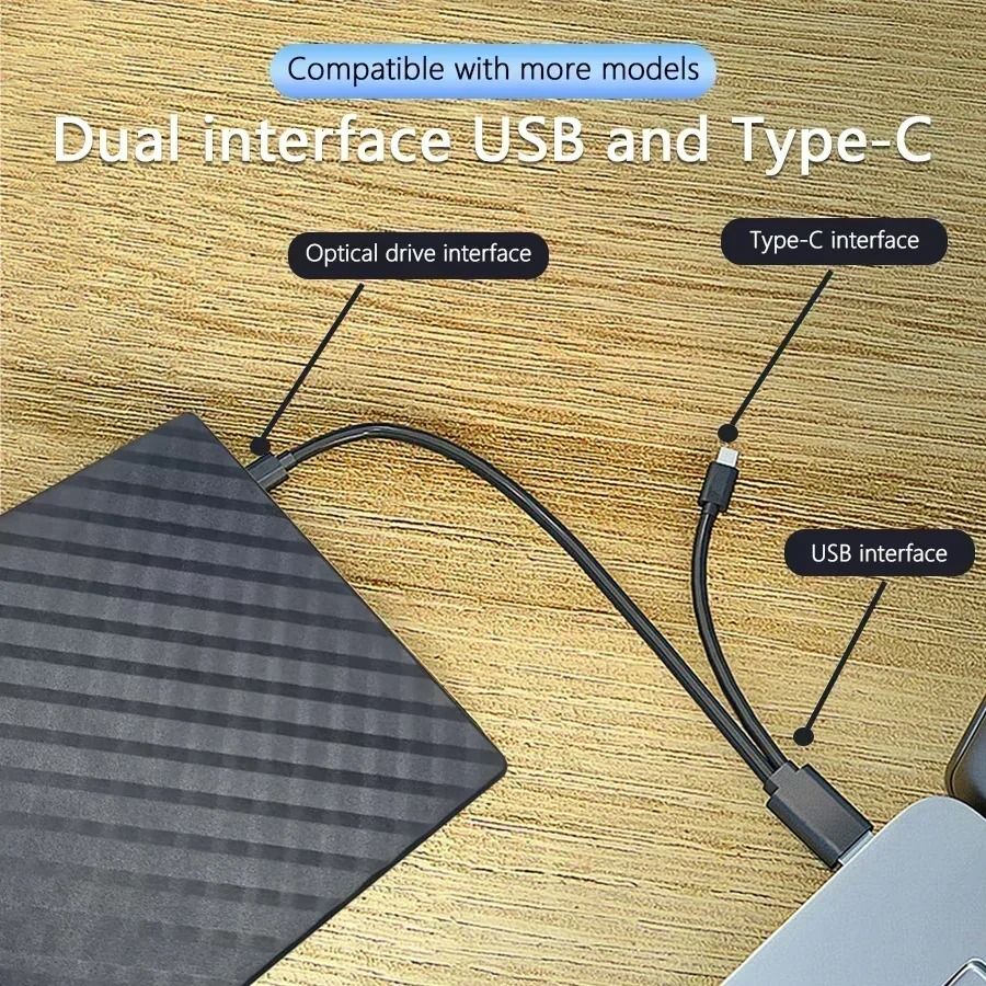 USB Type C External DVD CD Writer Drive USB 3 Portable Optical Drive