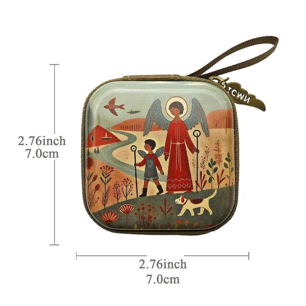 Virgin Mary Prayer Rosary Bag – 2.8 in Zippered Christian Jewelry Box – High-Yield Devotional Interaction Hub