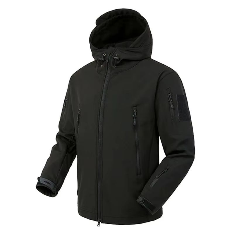 Men's Tactical Soft Shell Jacket – Military Waterproof Windproof Combat Hooded Coat
