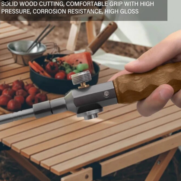Portable Gas Torch Burner with Wood Handle High Power Flame for Camping Cooking Torch and BBQ