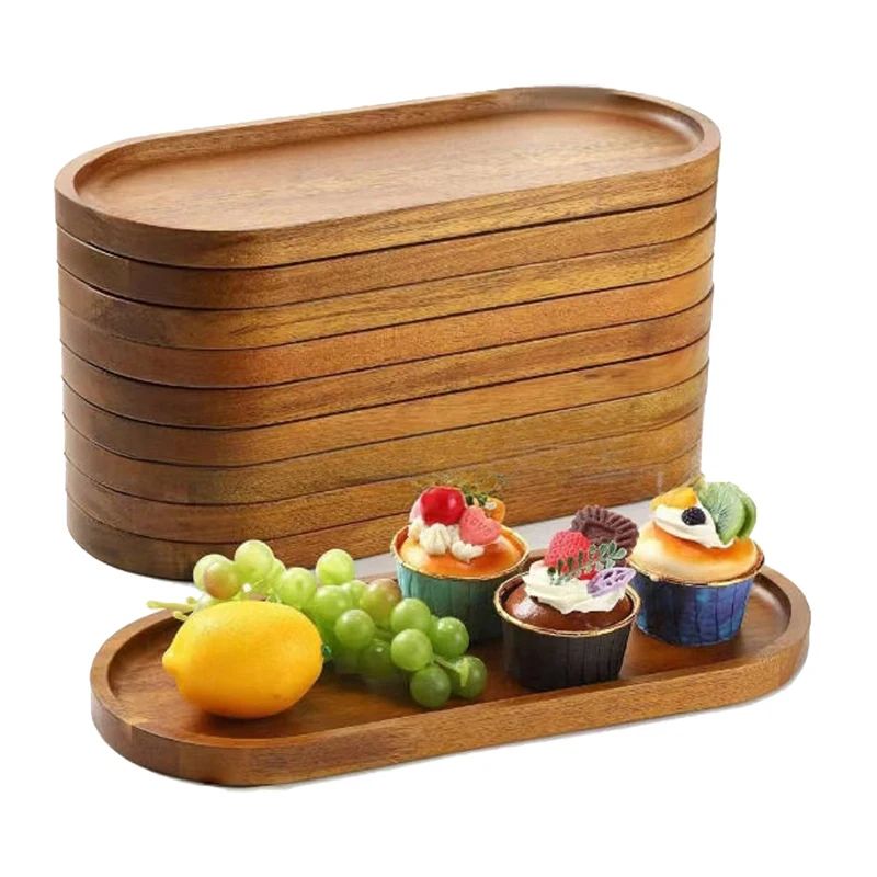 Elegant Solid Wood Japanese Dessert & Snack Serving Tray