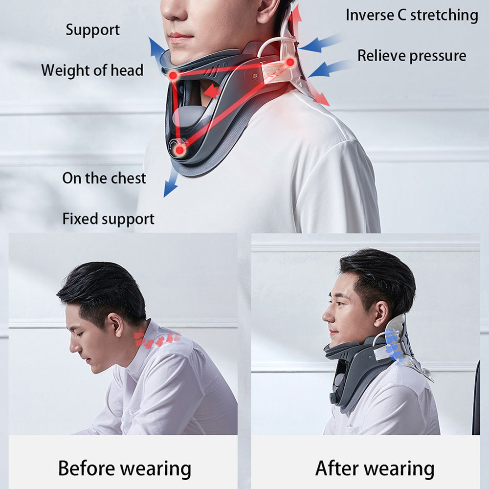 Neck Care Cervical Collar: Vertebra Stretch Inflatable Traction Device