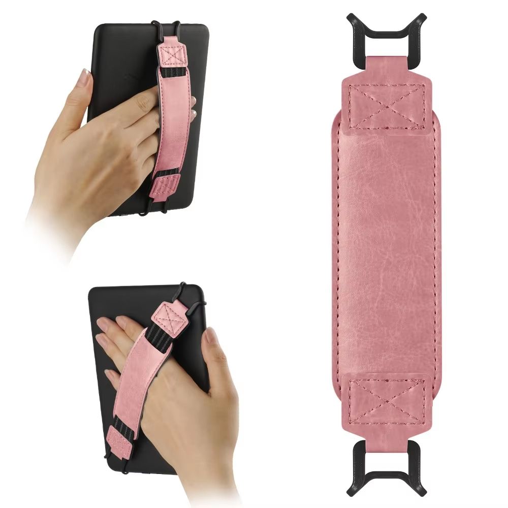 Universal Leather Tablet Hand Strap With Anti-Slip Finger Grip Holder