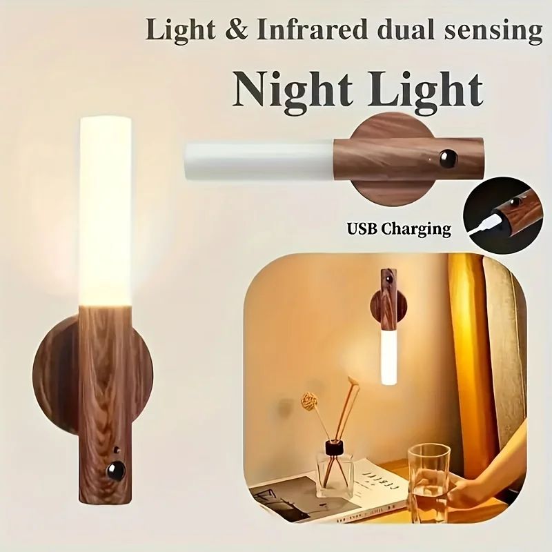 Rechargeable Motion Sensor Night Light - Wireless LED Under-Cabinet & Closet Lamp for Hallway, Kitchen, Bedroom