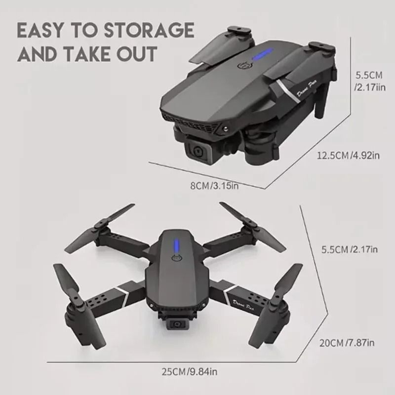 2024 E88Pro Foldable RC Drone with 4K Camera and 3 Batteries
