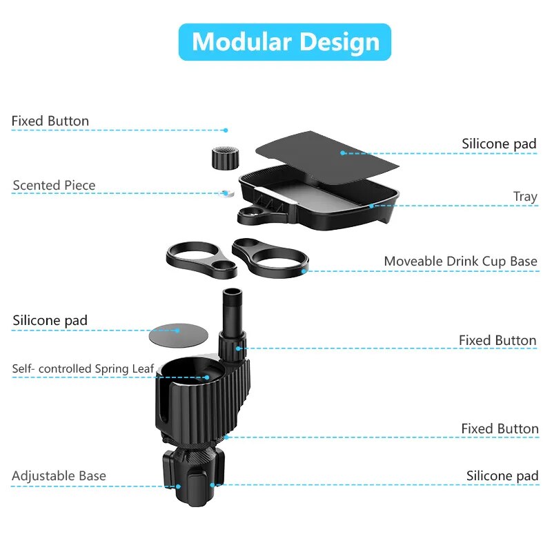 Detachable Car Cup Holder Tray, Car Cup Holder Expander Tray, Car Food Trays for Eating, Cup Holder Tray Table for Car