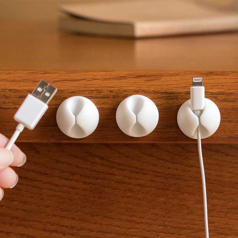 Cable Organizer Clip Set - Cord Holder for Desk & USB Charger Wires