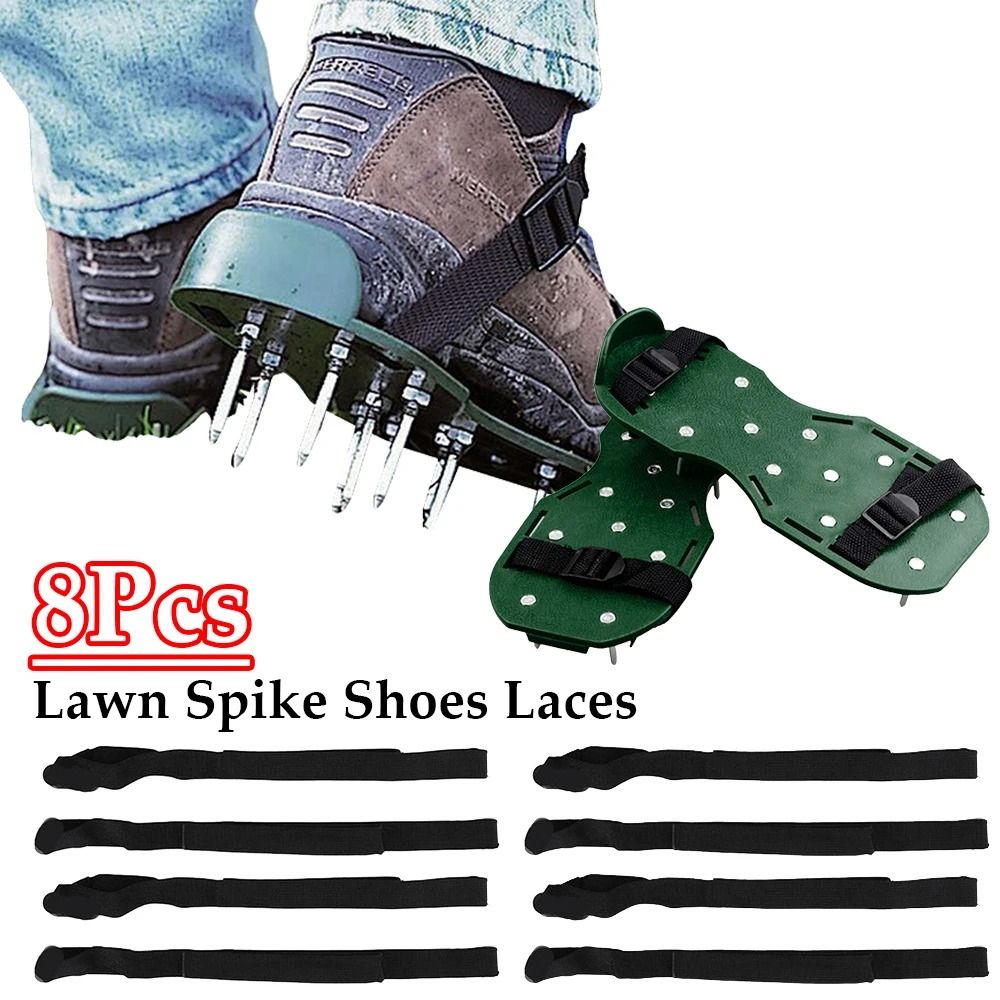 8-Piece Lawn Spike Shoe Replacement Straps – Durable Nylon Garden Aerator Shoe Laces