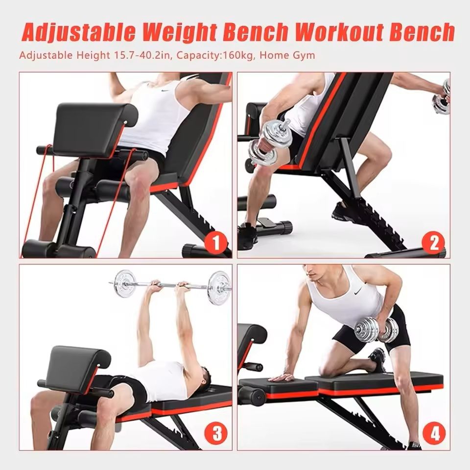 Adjustable Weight Bench Incline Decline Foldable Strength Training Bench