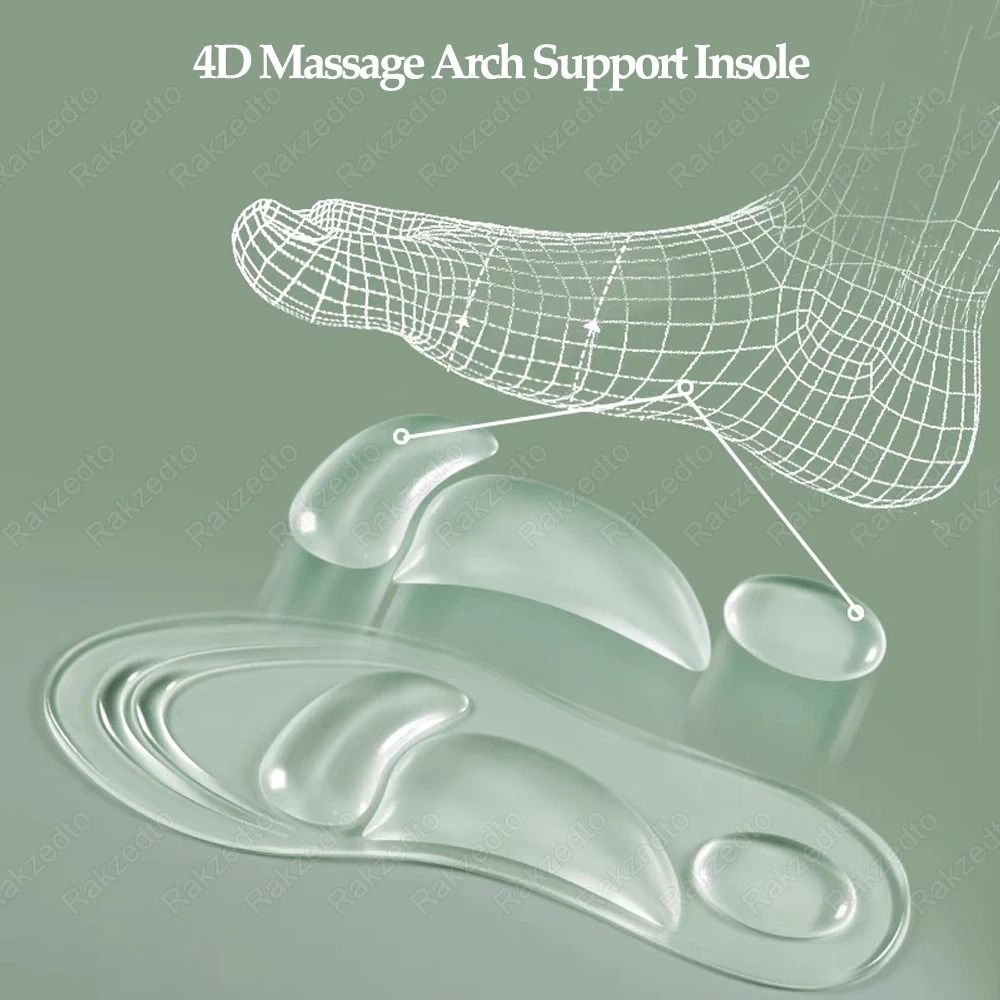 Medical Silicone Orthopedic Arch Support Insoles for Flat Feet and Plantar Fasciitis Relief