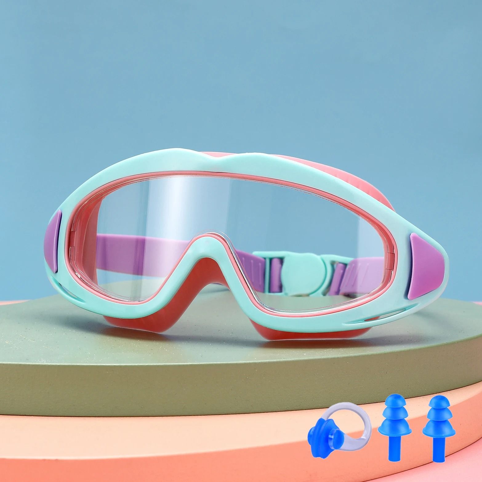 Kids Swimming Goggles Anti Fog UV Protection Wide View Waterproof Pool Glasses