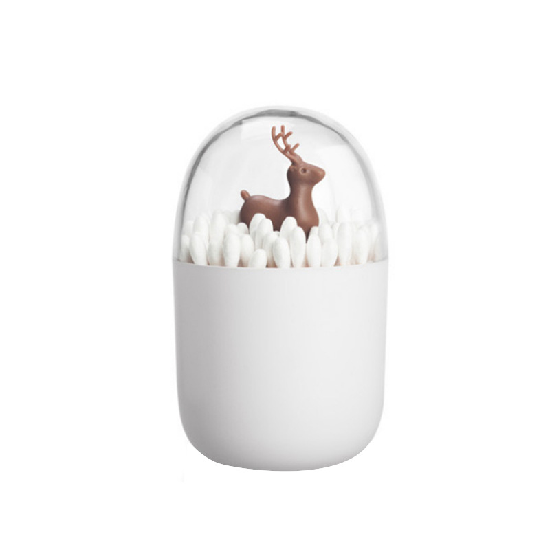 Toothpick Box, Cute Cartoon Dustproof Plastic Holder, Cotton Swab Case Dispenser