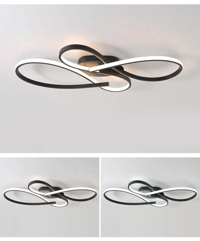 Modern Black LED Ceiling Chandelier Light Fixture