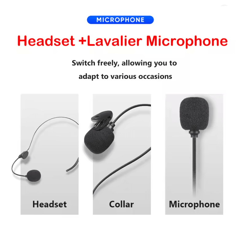 ClearVoice Pro Wireless Microphone System with Headset and Lavalier Mic