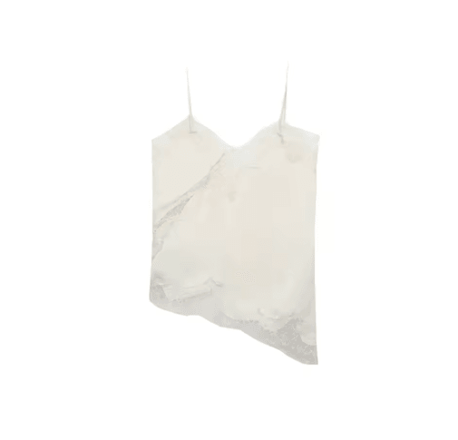 NLZGMSJ 2025 Lace Embellished Camisole Off Shoulder Sleeveless Summer Top