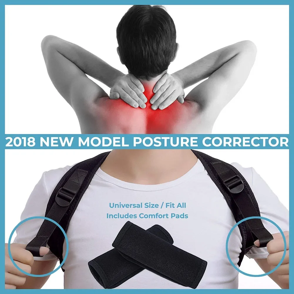 Clavicle and Spine Posture Corrector for Men and Women, Adjustable Shoulder Brace for Back Fracture Support