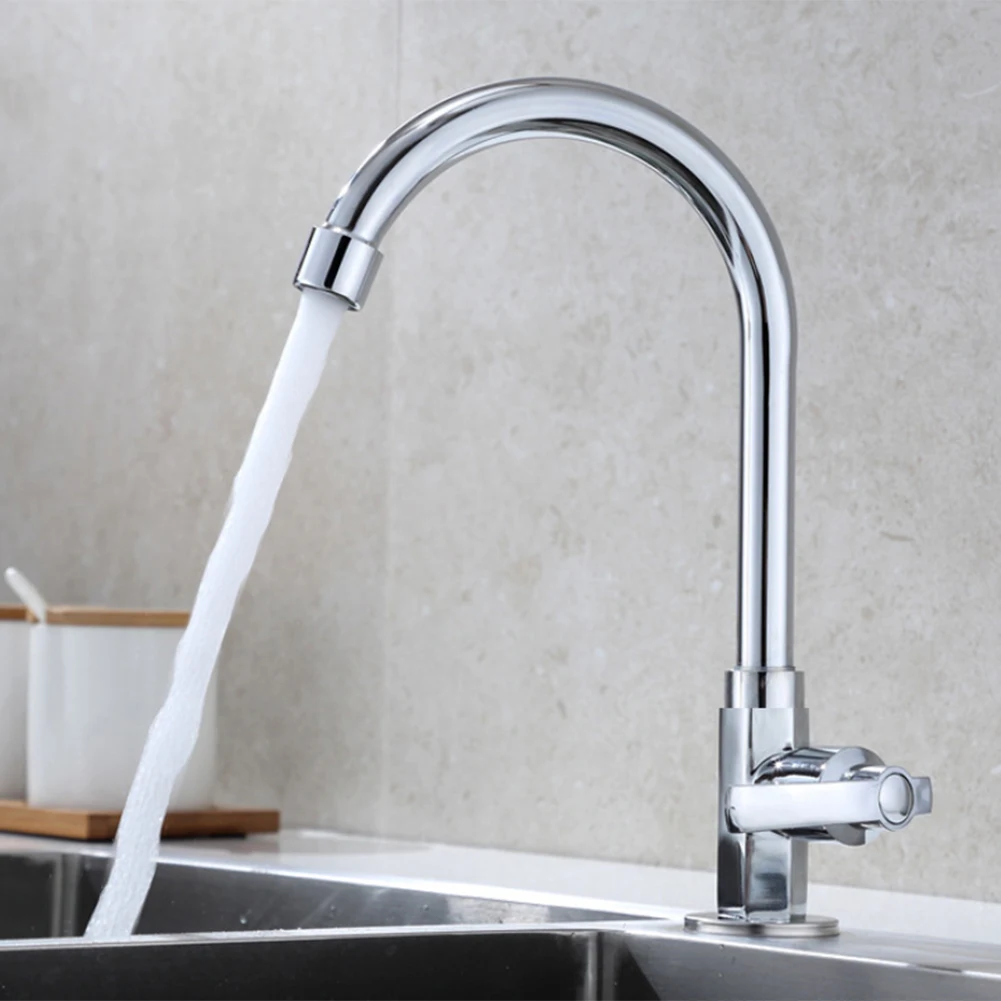 Cold Water Faucet Single Hole Swivel Sink Tap for Kitchen Bar Bathroom