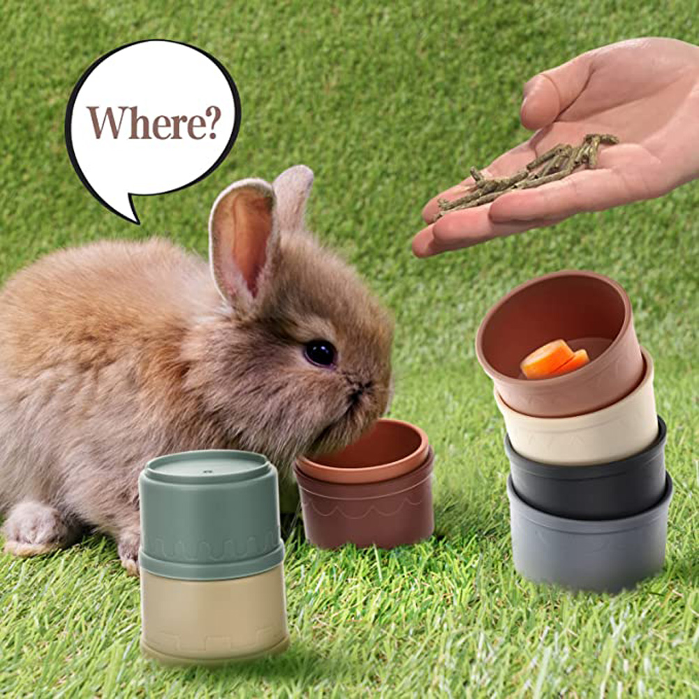 Multi-Colored Stacking Cups Toy: Engaging Puzzle Toy for Small Animals