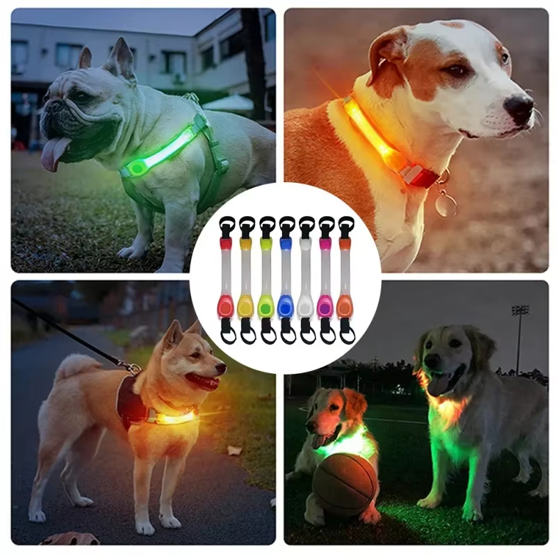 LED Flashing Night Running Pet Dog Safety Harness Collar, Waterproof, Multi-Color Pendant for Outdoor Warning