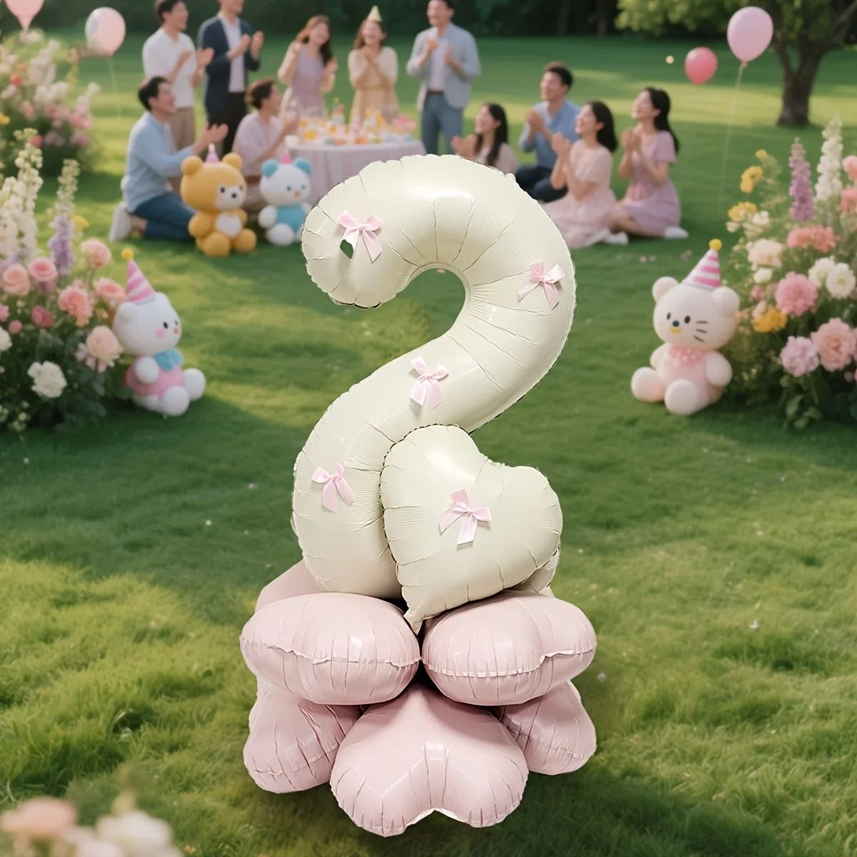 Cream White Number Balloon Set – Elegant 40-Inch Milestone Decor