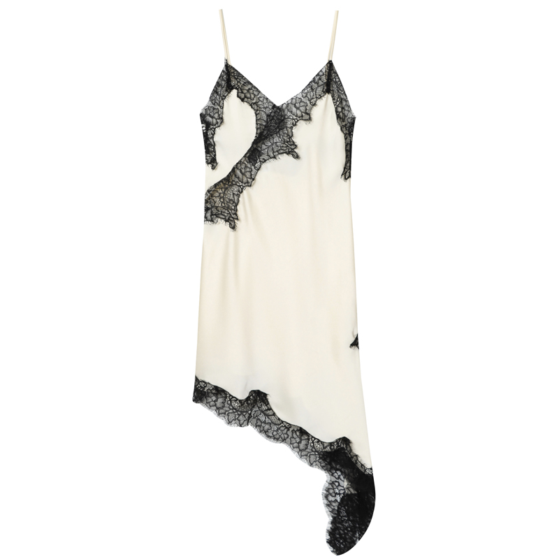 Slip Dress Summer Evening, Womens Dresses Lace Asymmetric Mini Brown Sleeveless Backless