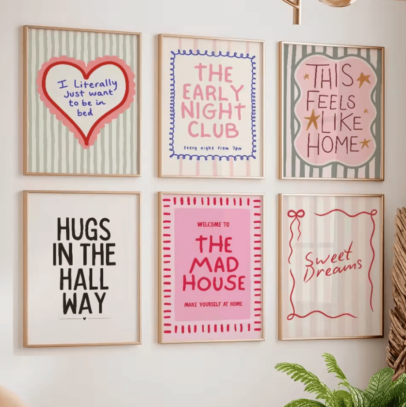 Colorful Typography Canvas Wall Art Prints – Frameless Quote Wall Art Decor Modern Posters