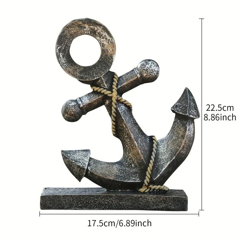 Vintage Resin Ship Anchor Decor – Nautical Antique Style Tabletop Sculpture