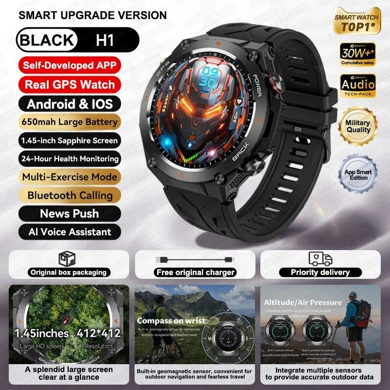 ActivePulse GPS Smart Watch Waterproof Fitness Tracker Bluetooth Call