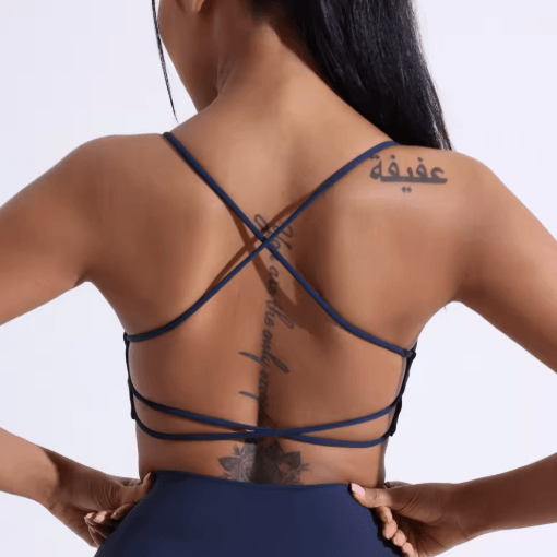 FlexCross High Support Cross Back Sports Bra with Chest Pads
