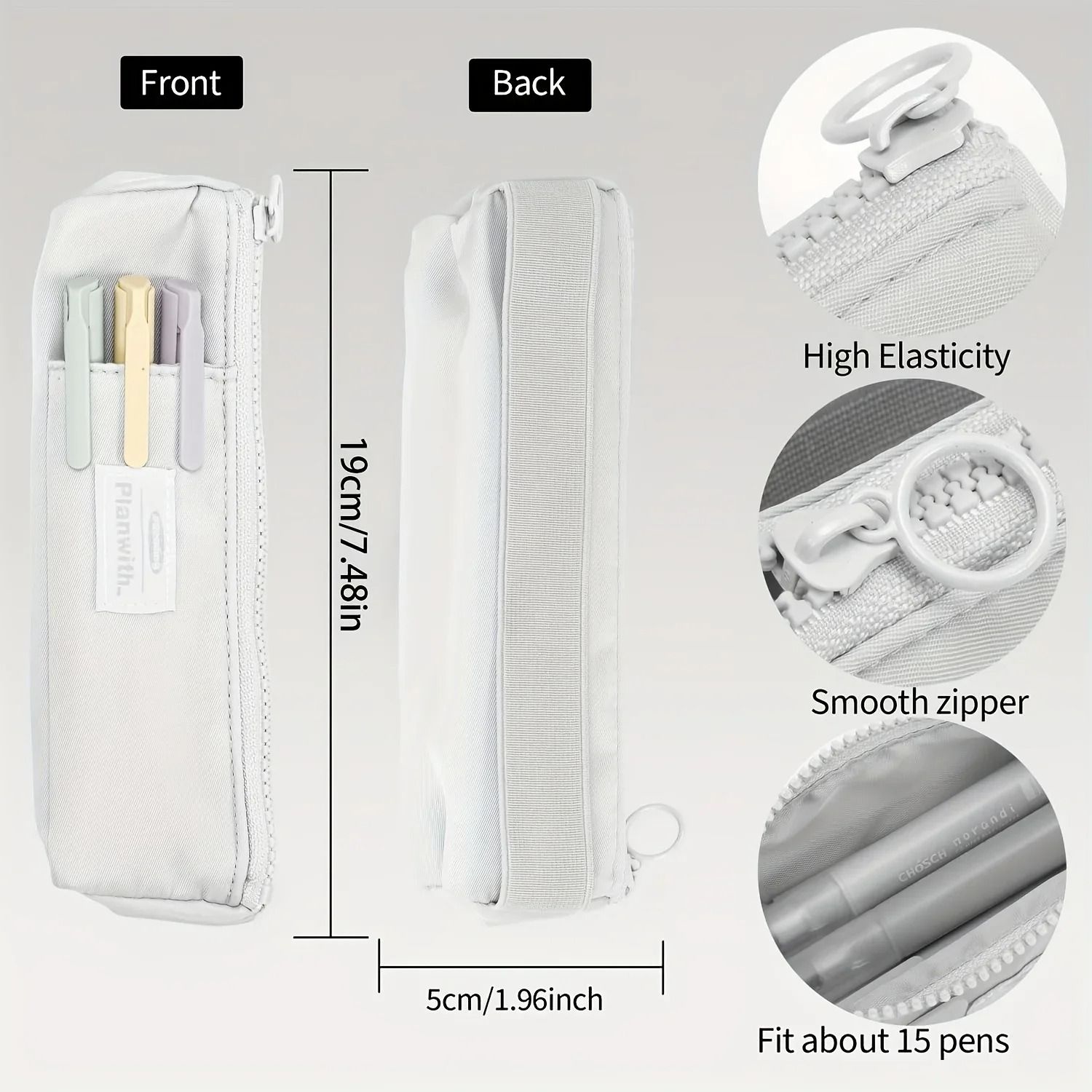Slim Canvas Pencil Holder and Precision Notebook Interface with Adjustable Elastic Band