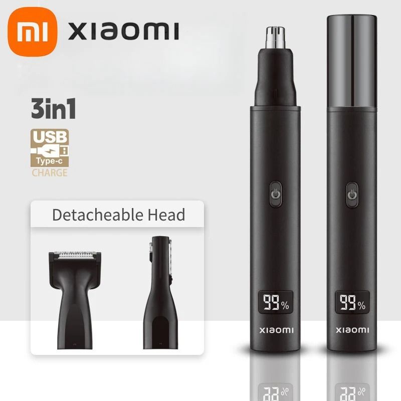 3-in-1 Electric Nose and Ear Hair Trimmer – Rechargeable Painless Grooming Kit for Men