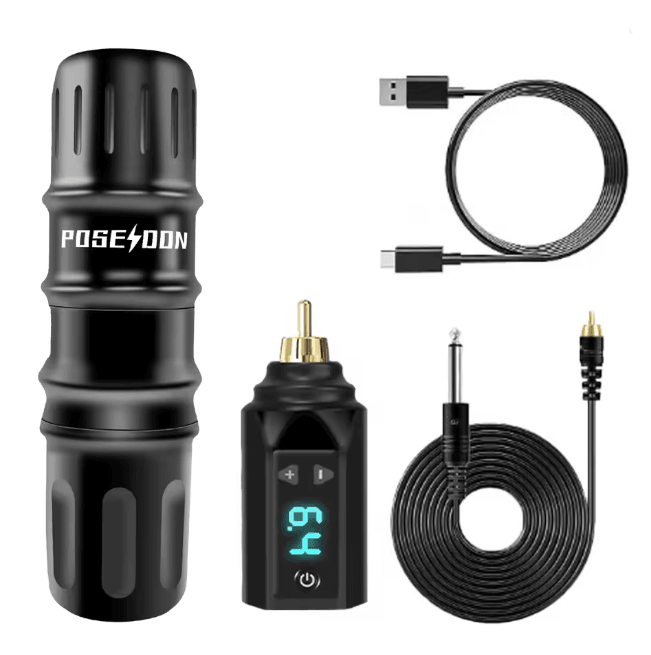 Poseidon Wireless Tattoo Pen Kit High Power Professional Tattoo Machine