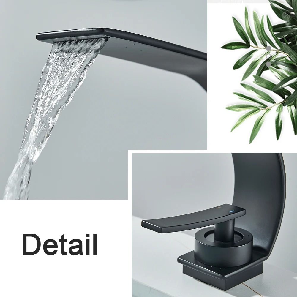 Black Thin Style Bathroom Sink Faucet with Hot and Cold Water Mixer