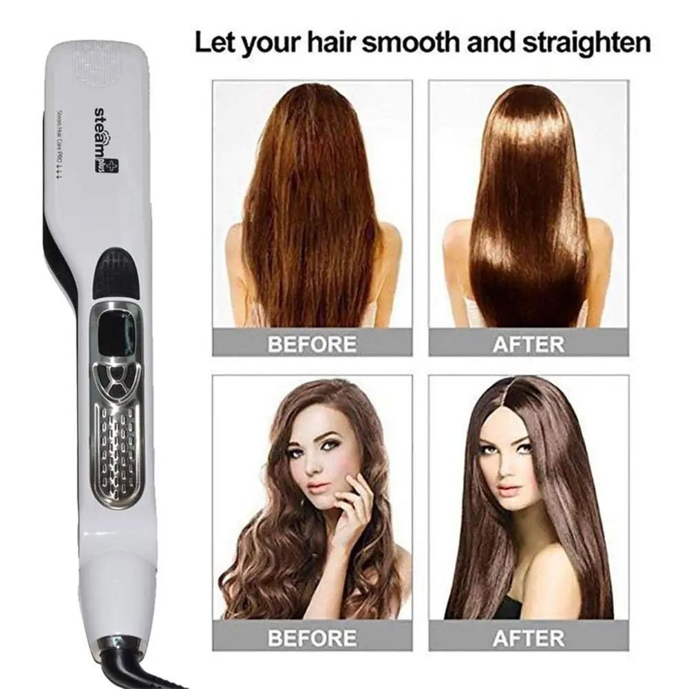 Steam Hair Straightener – Ceramic Tourmaline Vapor Flat Iron