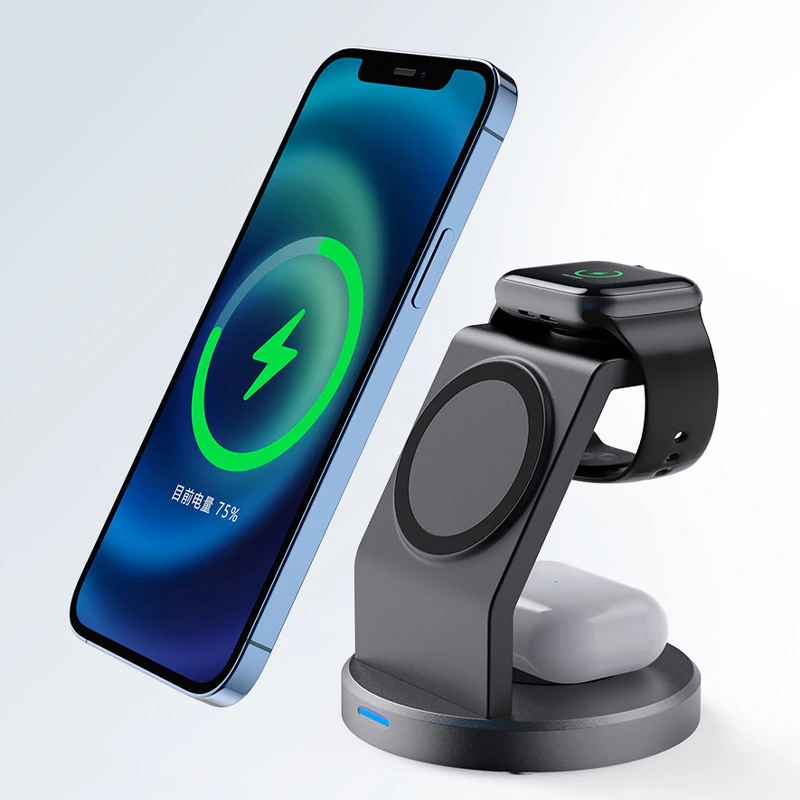 MagSafe Fast Charging Station, 3 In 1 Magnetic Wireless Charger Stand, iWatch AirPods Dock