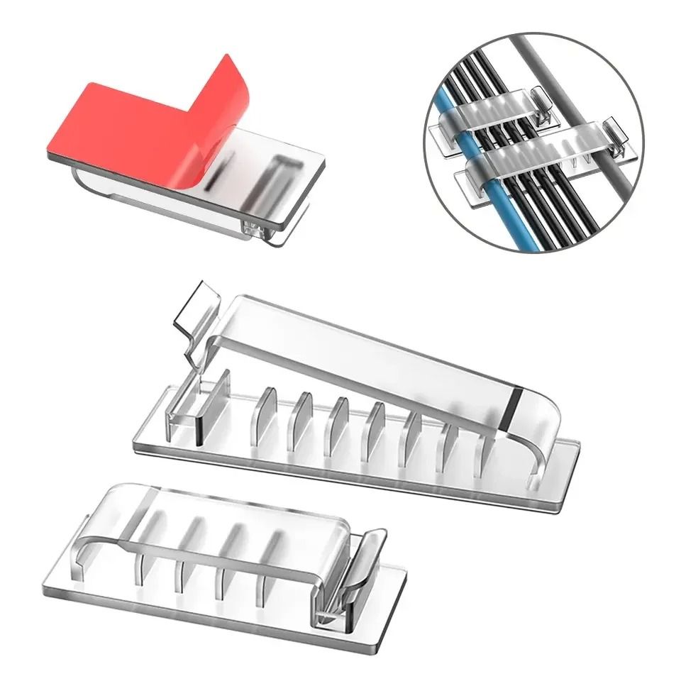 Multi-Slot Silicone Cable Organizer – High-Performance Self-Adhesive Wire Holder for Home & Office