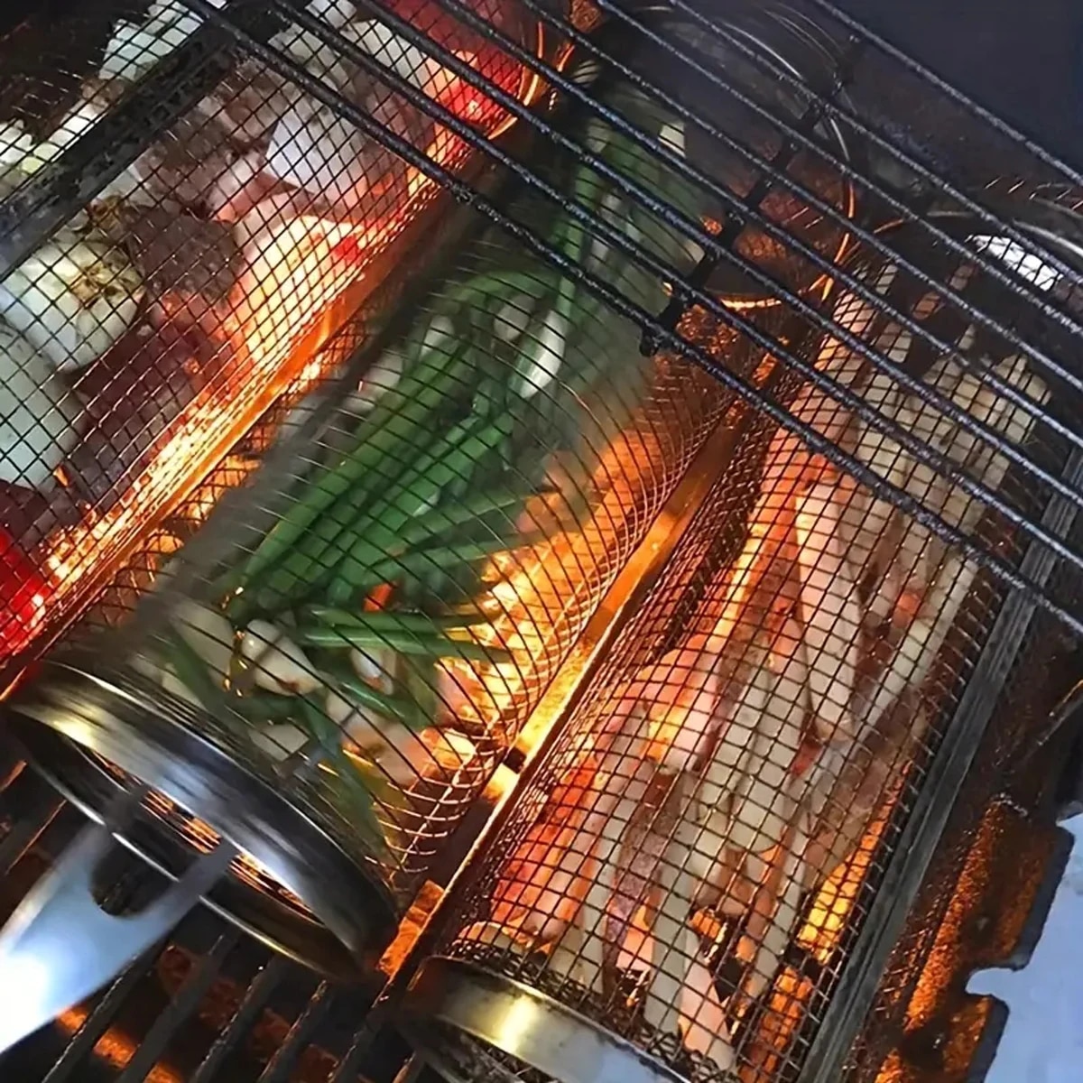 Stainless Steel BBQ Grill Cagekit Perfect for Outdoor Cooking and Camping