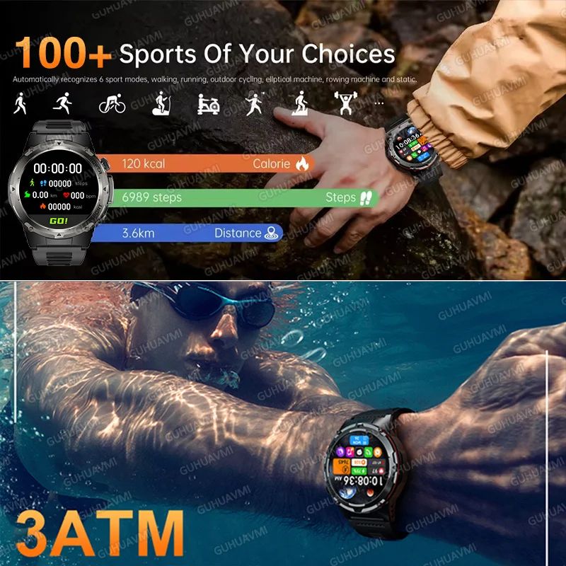 T-Rex 3 Rugged Smartwatch with GPS, NFC & 3ATM Waterproof Design