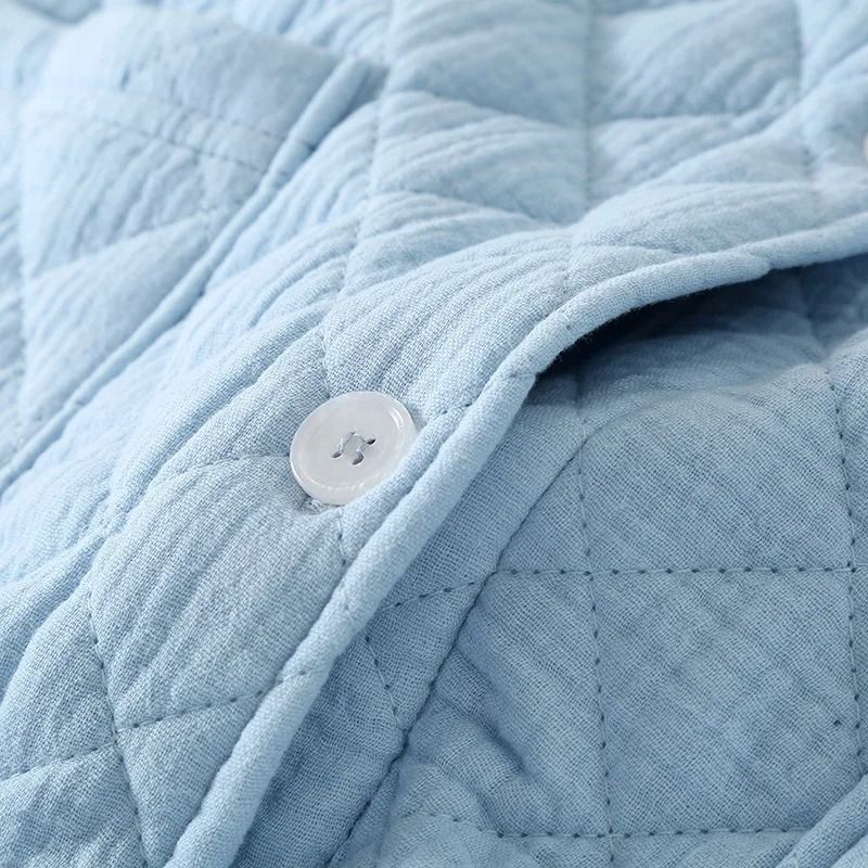 Winter Cotton Padded Dressing Gown Long Sleeve Warm Womens Home Robe