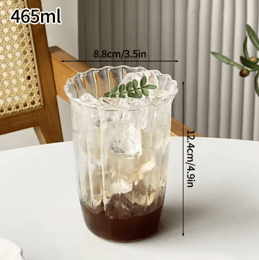 INS Style 3D Rose Glass Cup Heat Resistant Transparent Coffee and Juice Tumbler